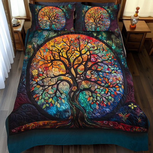 Intricate Celtic Tree of Life 3-Piece Quilted Bedding Set - Single (59" x 70")