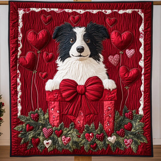 Cupid Collie Quilt Blanket