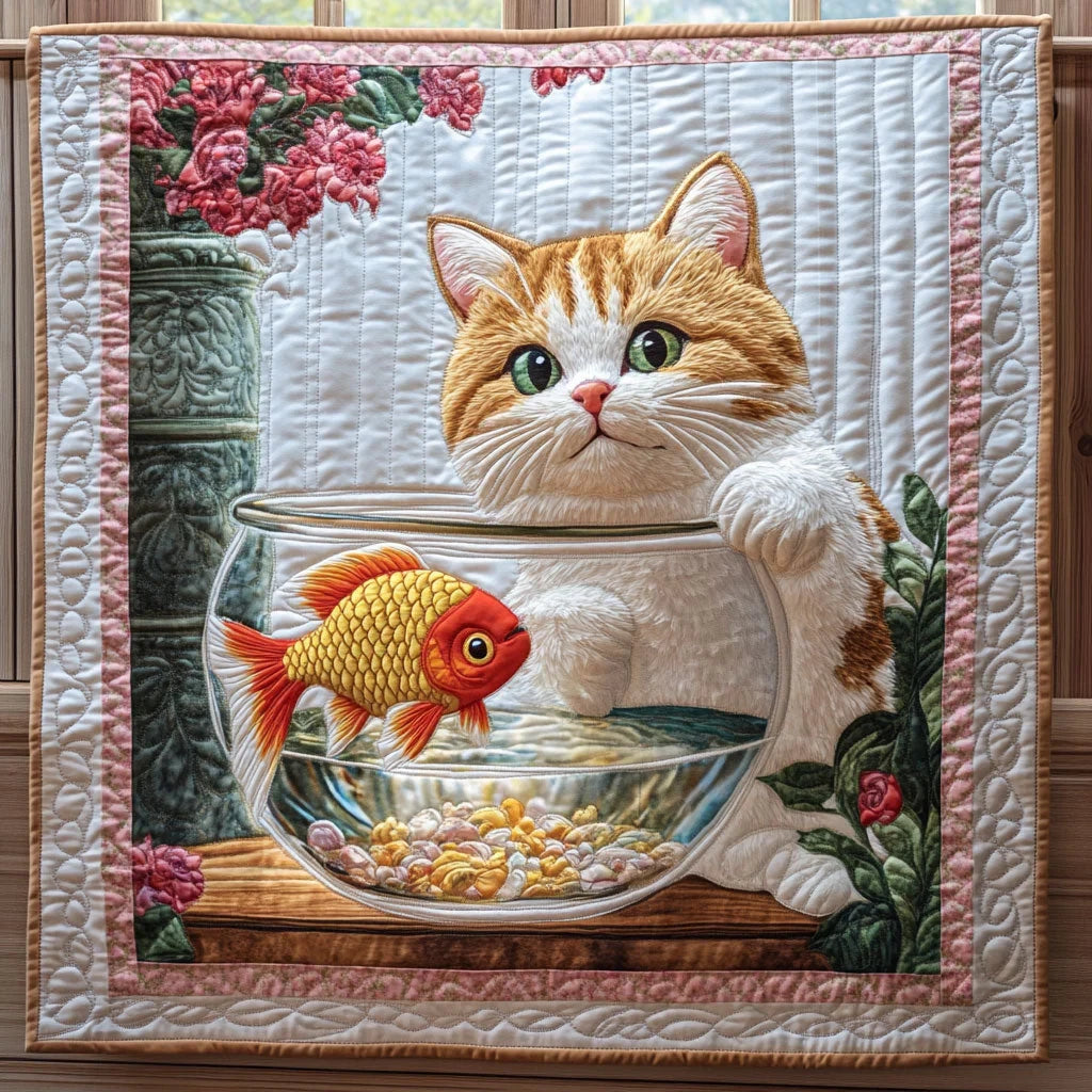 Curious Whiskers Quilt Blanket
