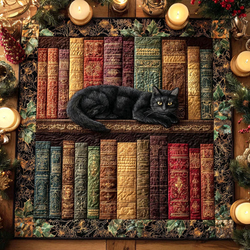 Curled Cat Quilted Table Topper