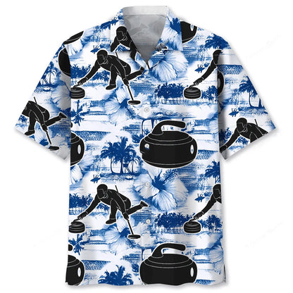 Curling Blue Nature Hawaiian Shirt