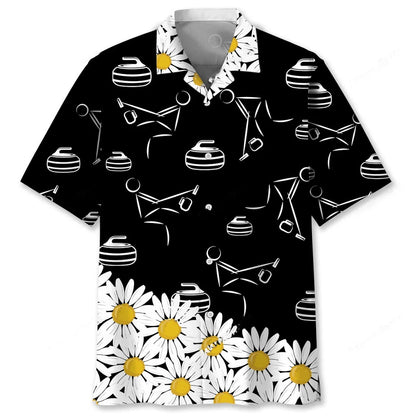 Curling Daisy Flower Hawaiian Shirt