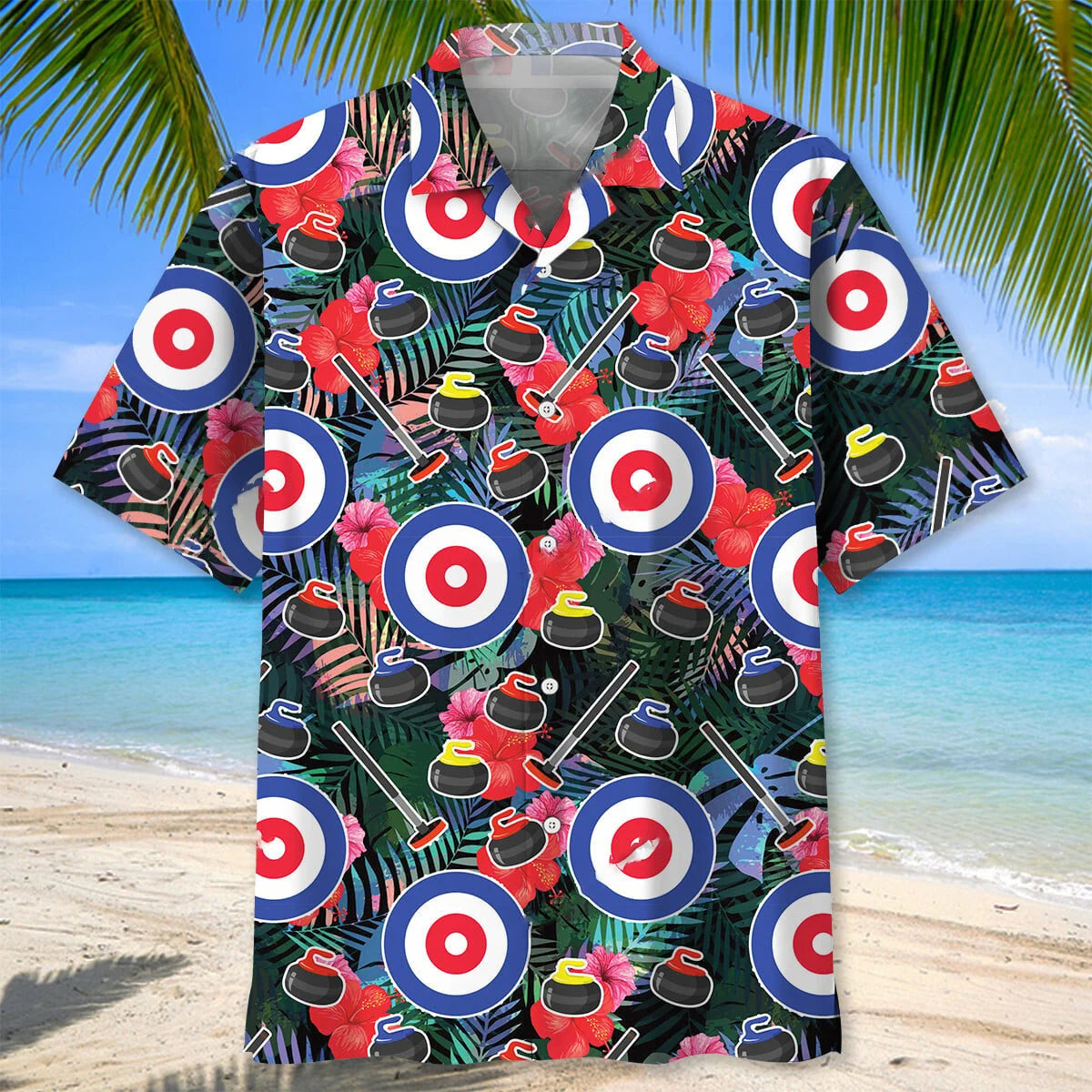 Curling Tropical Hawaiian Shirt