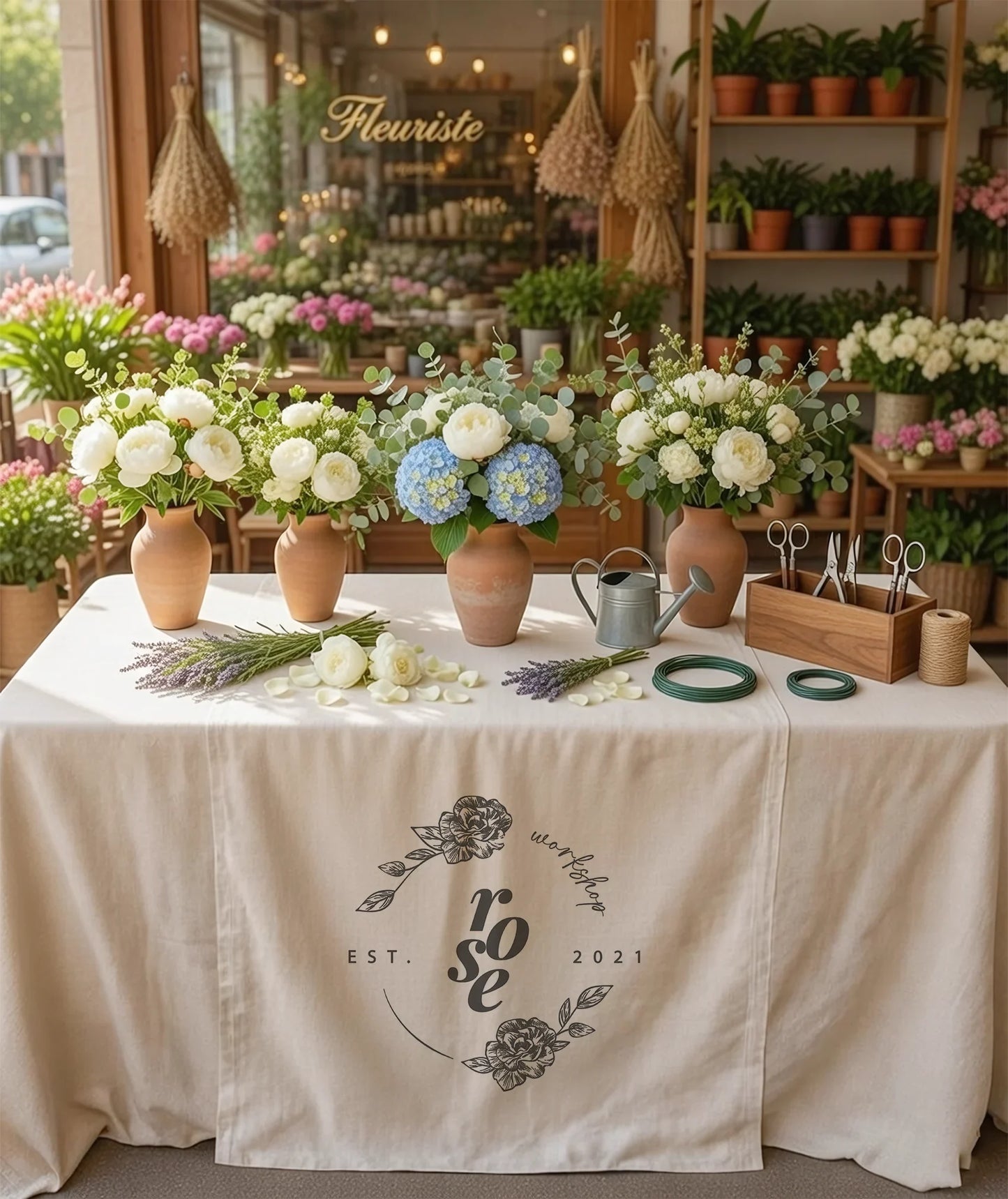 Custom Logo Table Runner Personalized Business Table Runner Market Booth Table Decor (view 2)