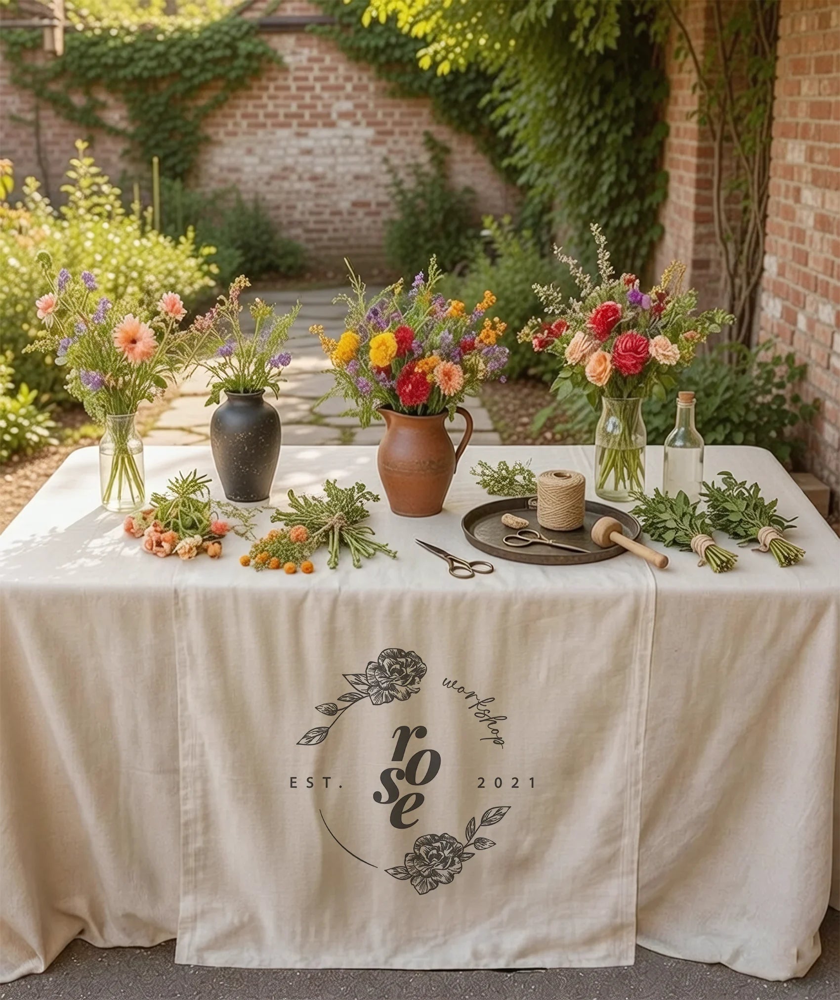 Custom Logo Table Runner Personalized Business Table Runner Market Booth Table Decor (view 3)