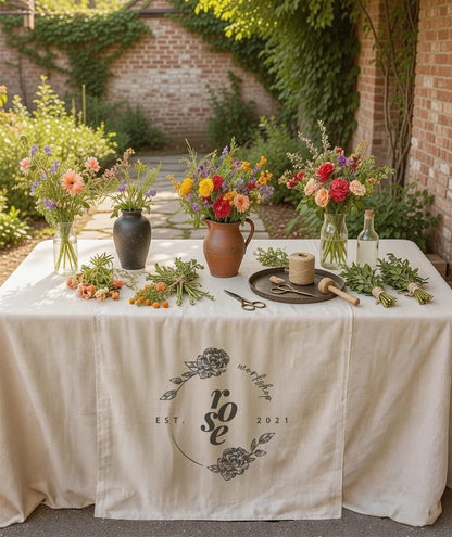 Custom Logo Table Runner Personalized Business Table Runner Market Booth Table Decor (view 3)