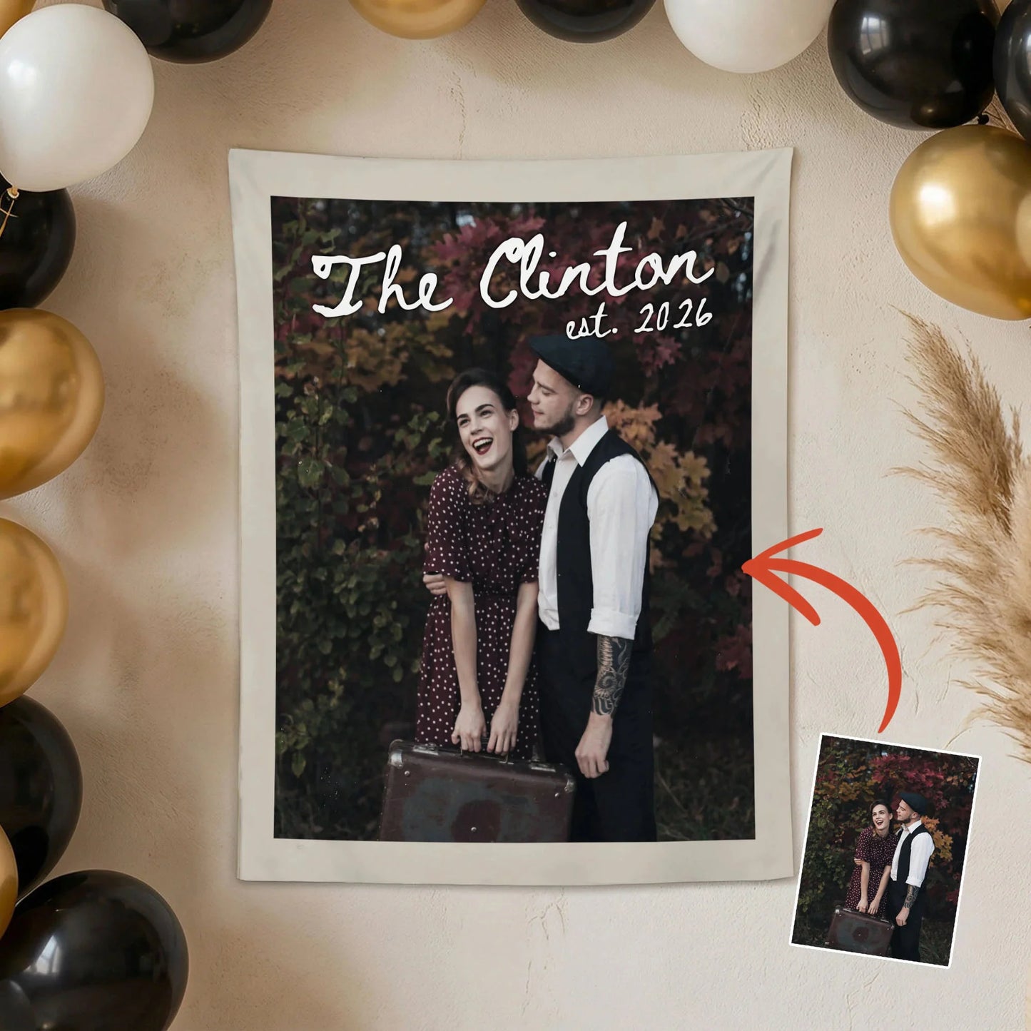 Custom Wedding Photo Banner Personalized Couple Photo Backdrop Engagement Party Wedding Banner, personalized wedding decor