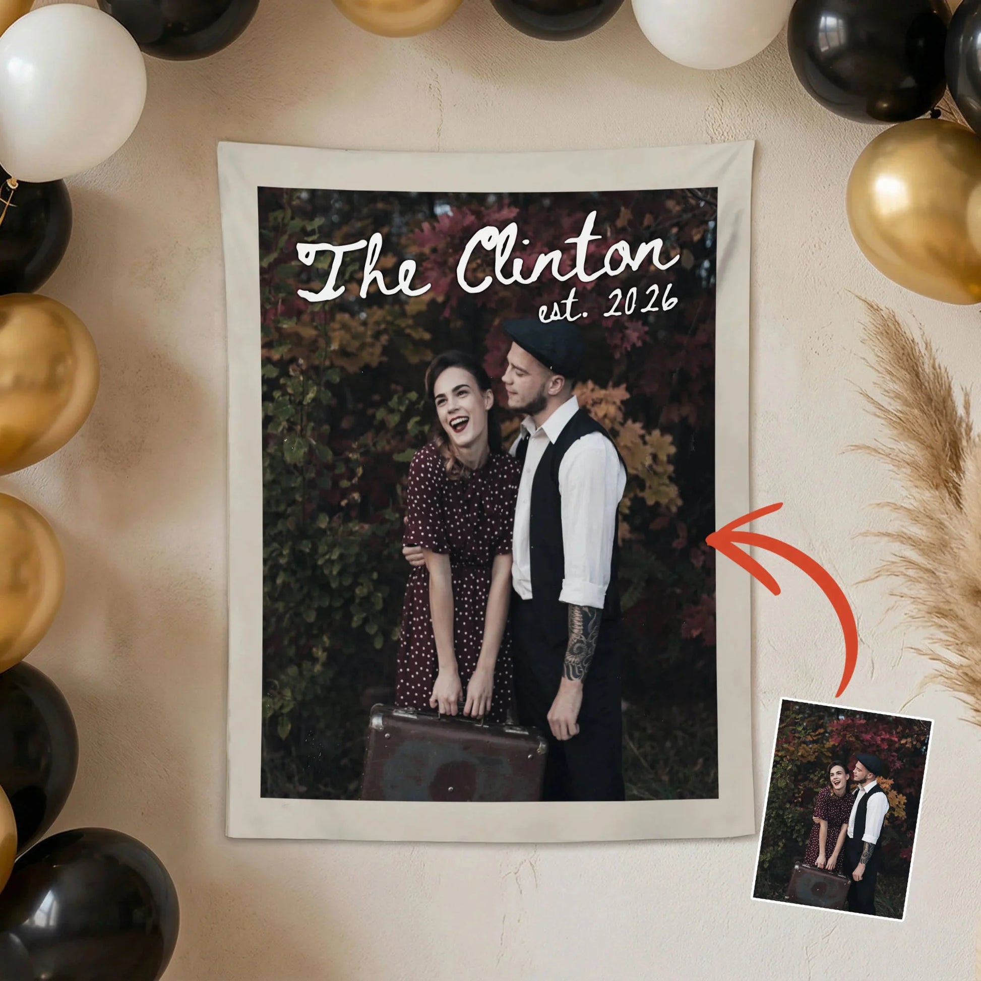 Custom Wedding Photo Banner Personalized Couple Photo Backdrop Engagement Party Wedding Banner, personalized wedding decor
