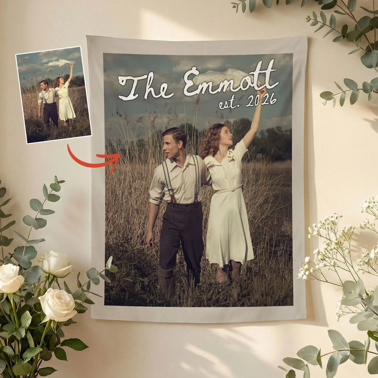 Custom Wedding Photo Banner Personalized Couple Photo Backdrop Engagement Party Wedding Banner, personalized wedding decor