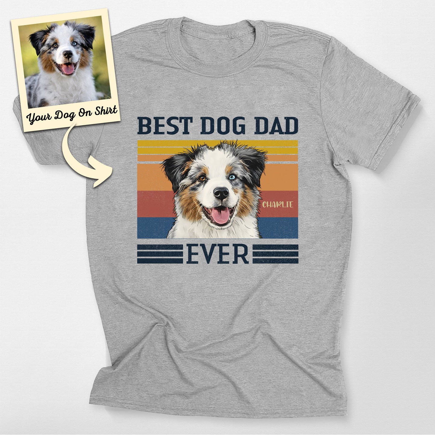 Custom Australian Shepherd Shirt Best Dog Dad Colo, custom pet portrait gift for pet lovers