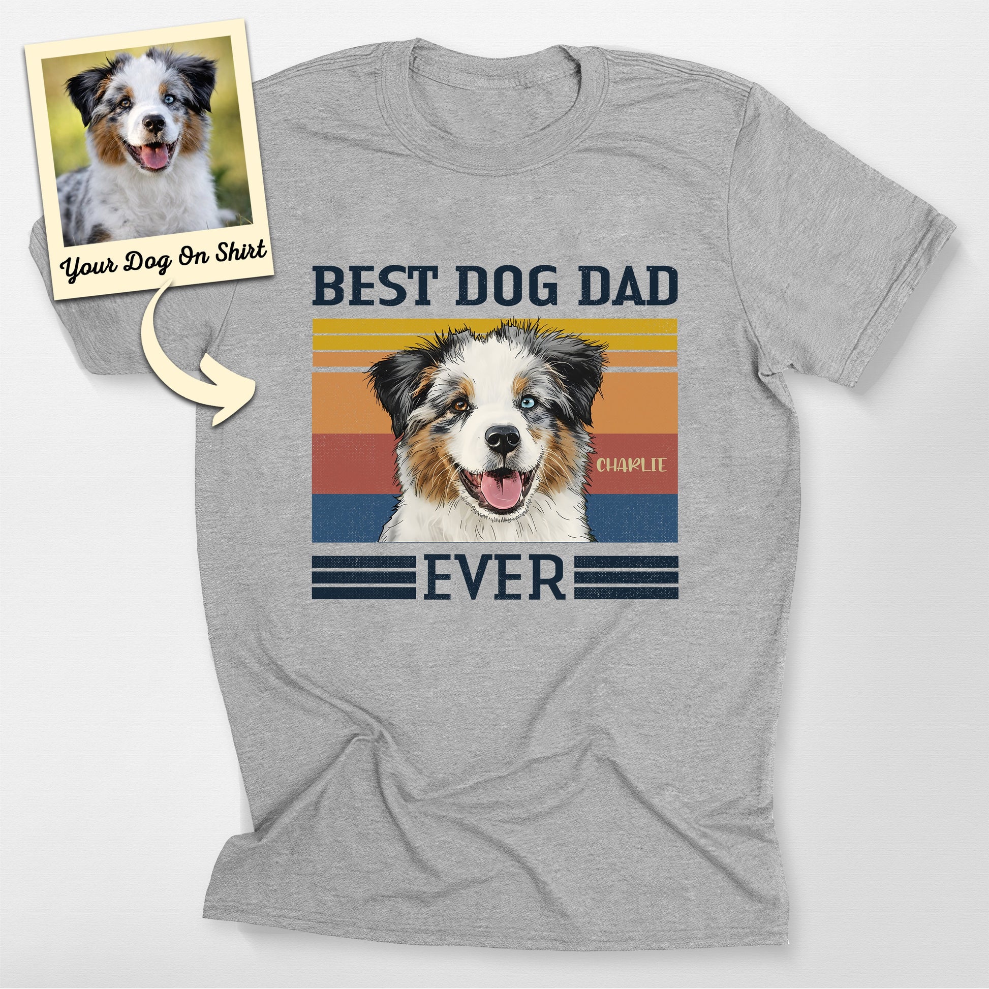 Custom Australian Shepherd Shirt Best Dog Dad Colo, custom pet portrait gift for pet lovers