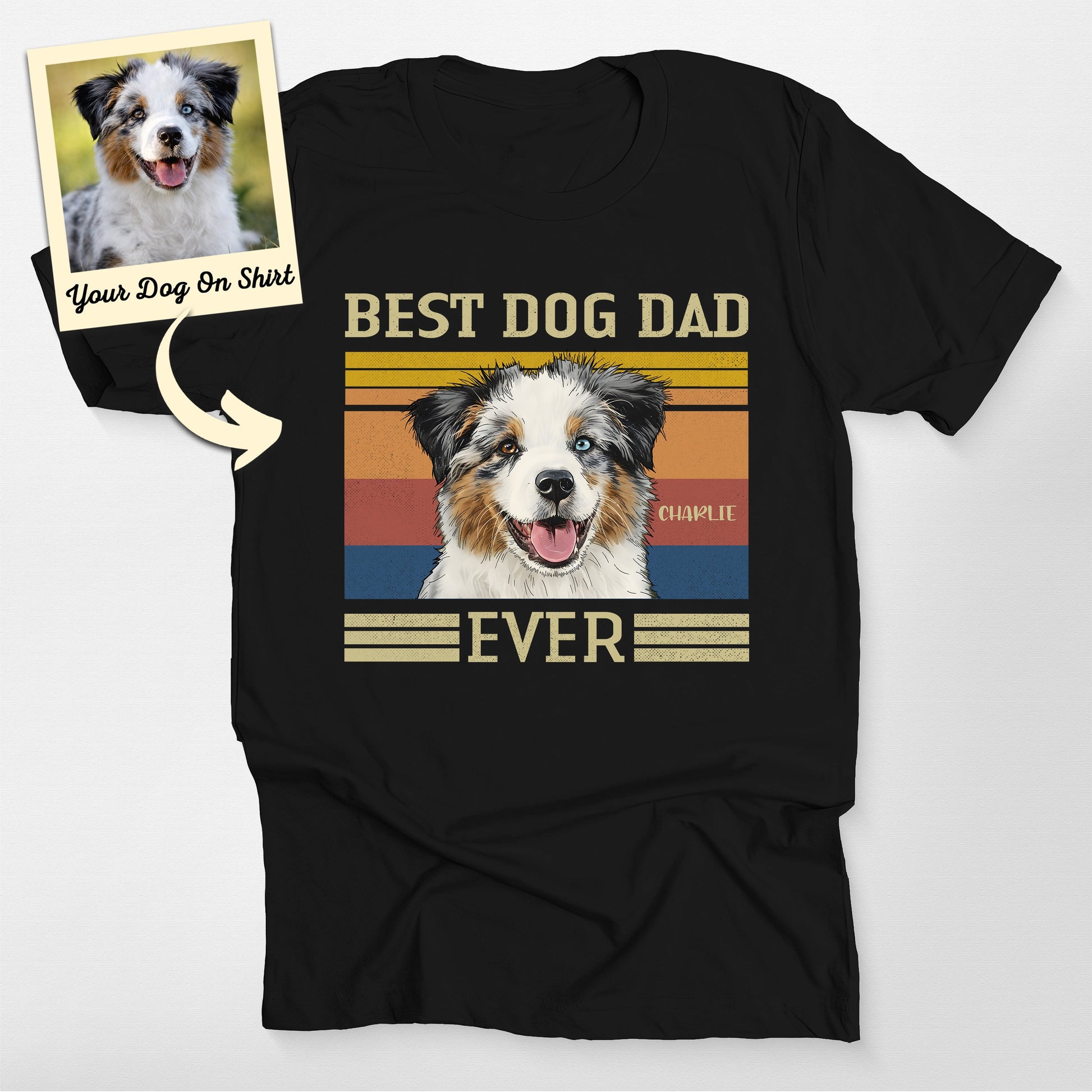 Custom Australian Shepherd Shirt Best Dog Dad Colo, custom pet portrait gift for pet lovers (view 2)