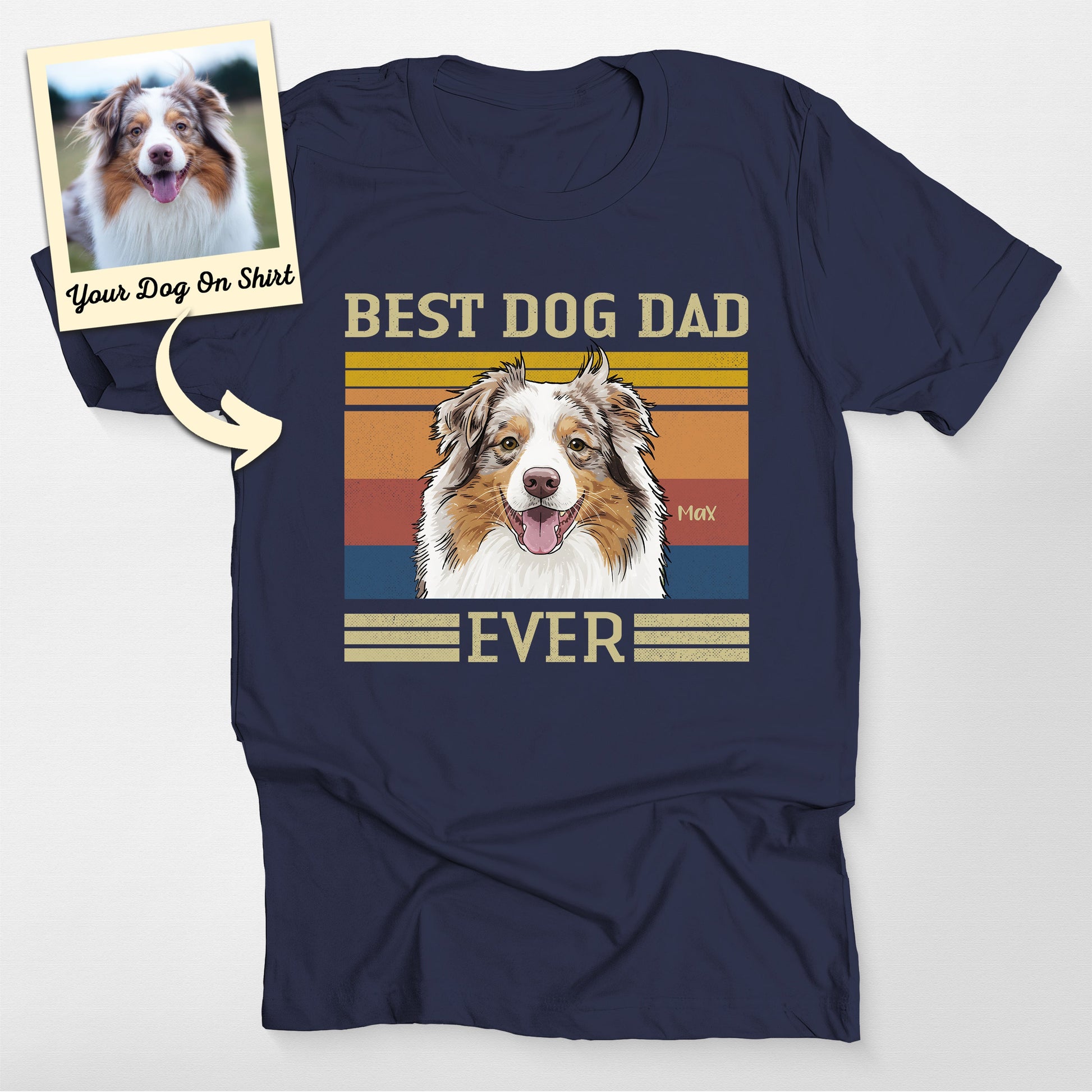 Custom Australian Shepherd Shirt Best Dog Dad Colo, custom pet portrait gift for pet lovers (view 4)