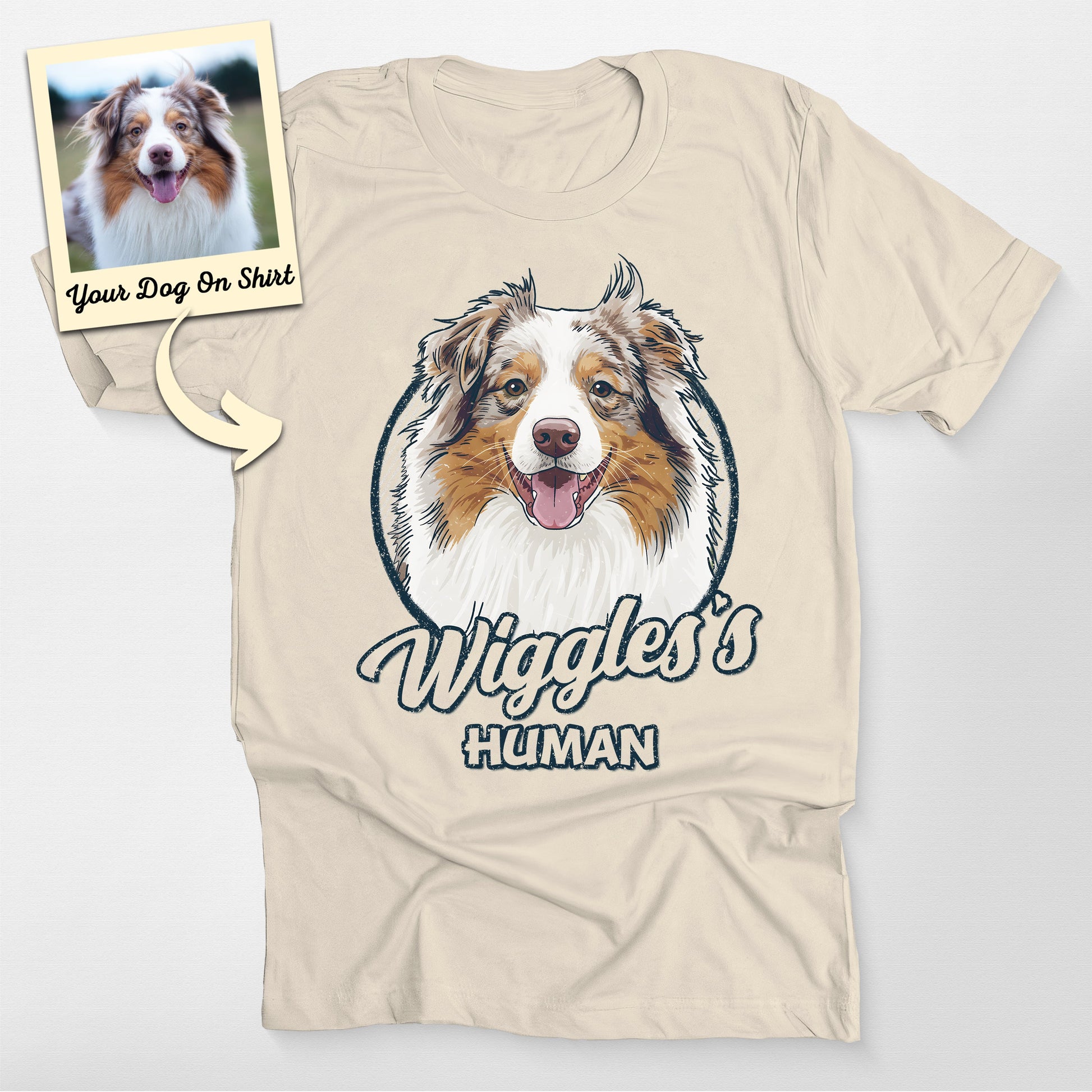 Custom Australian Shepherd Shirt Colorful Sketch P (view 3)