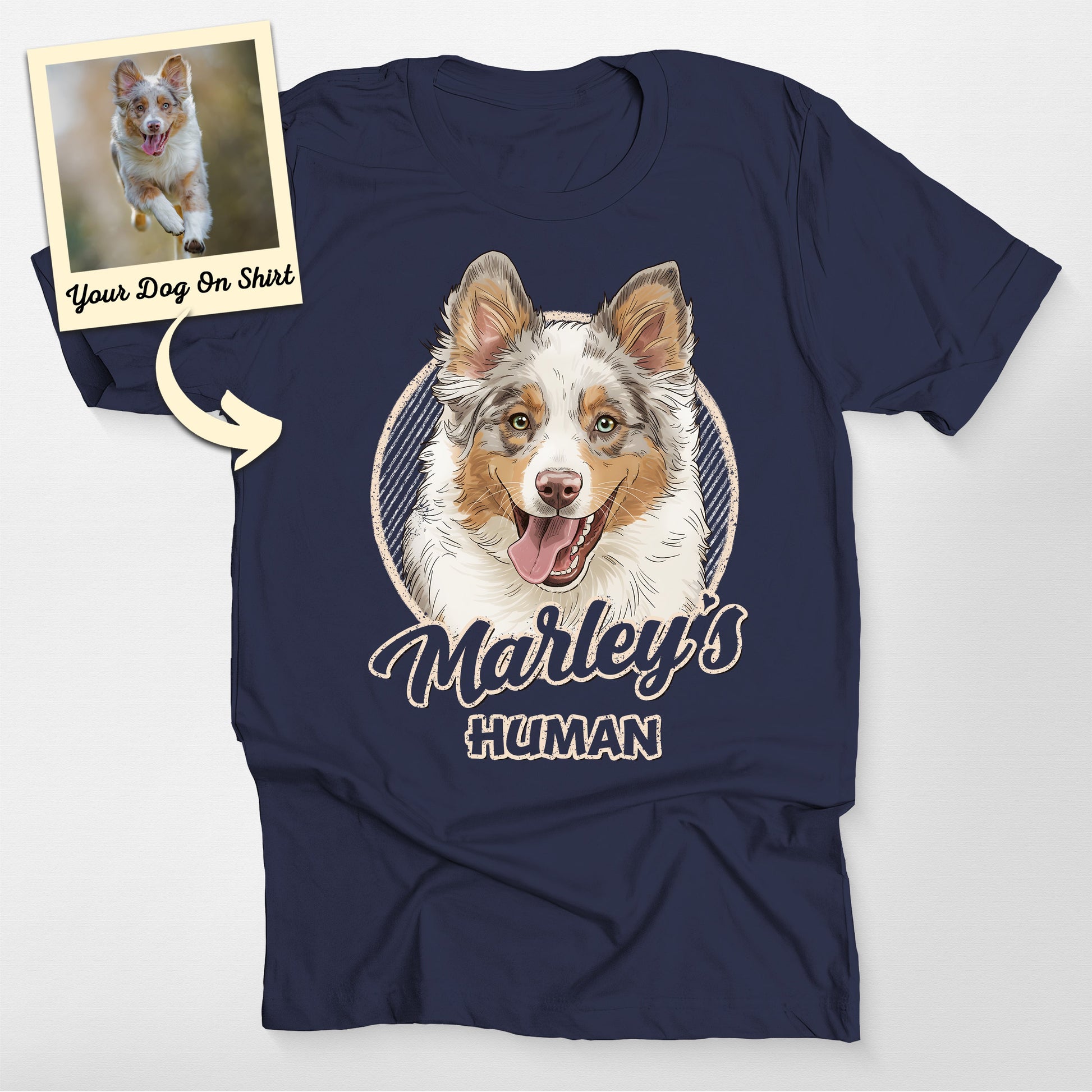 Custom Australian Shepherd Shirt Colorful Sketch P (view 4)