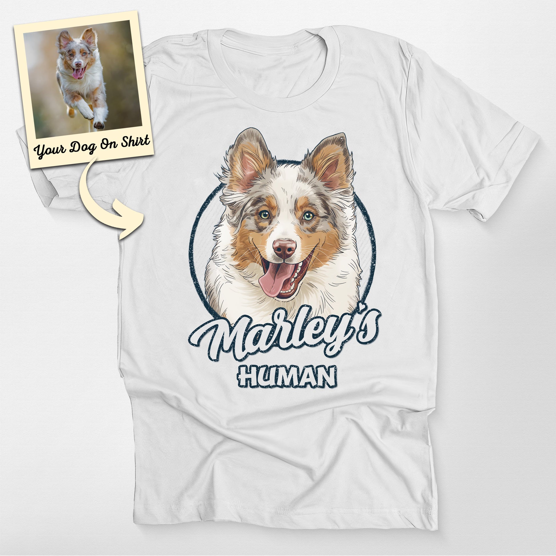Custom Australian Shepherd Shirt Colorful Sketch P (view 6)