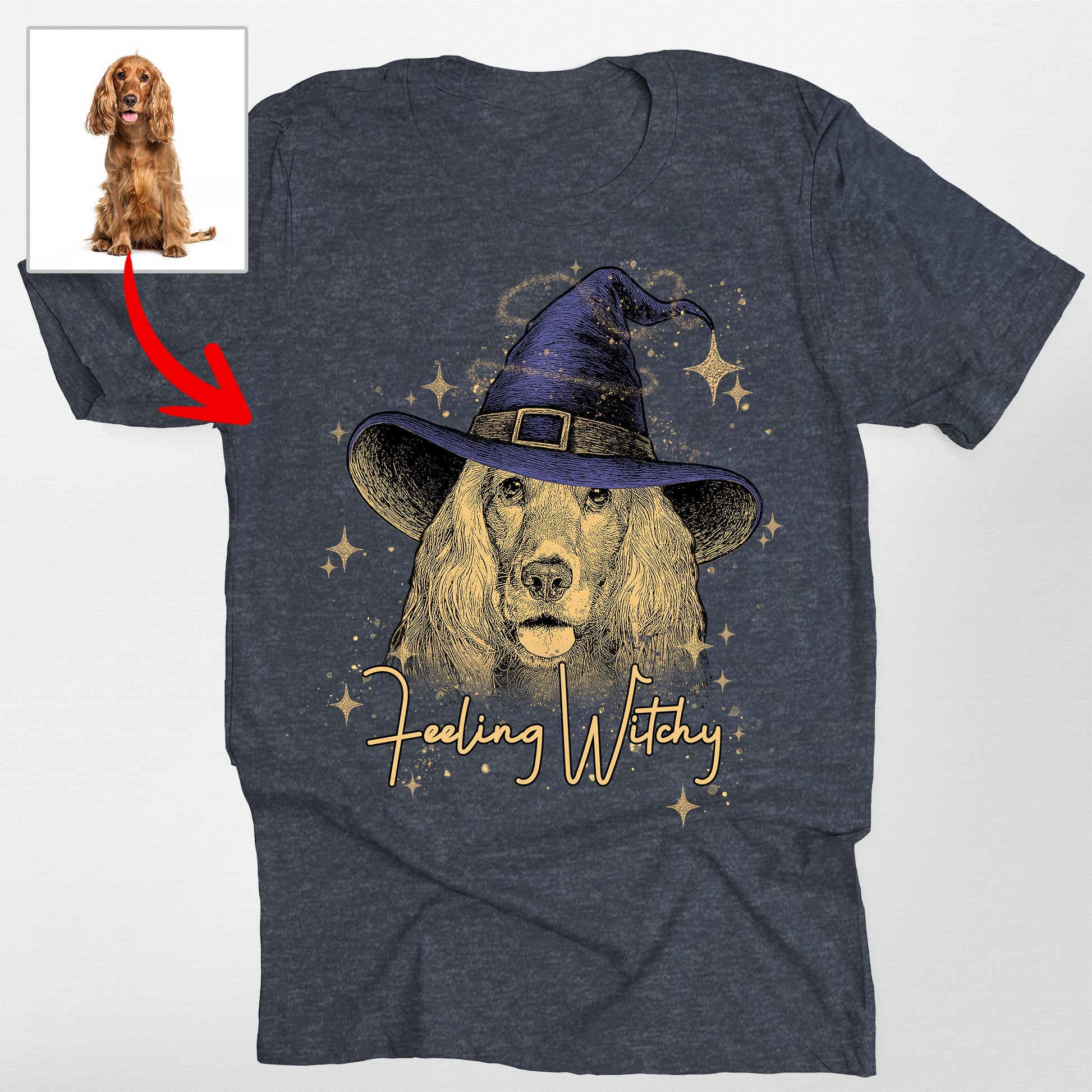 Custom Bella Canvas Halloween Witch Hat T-Shirt Fo (view 3)