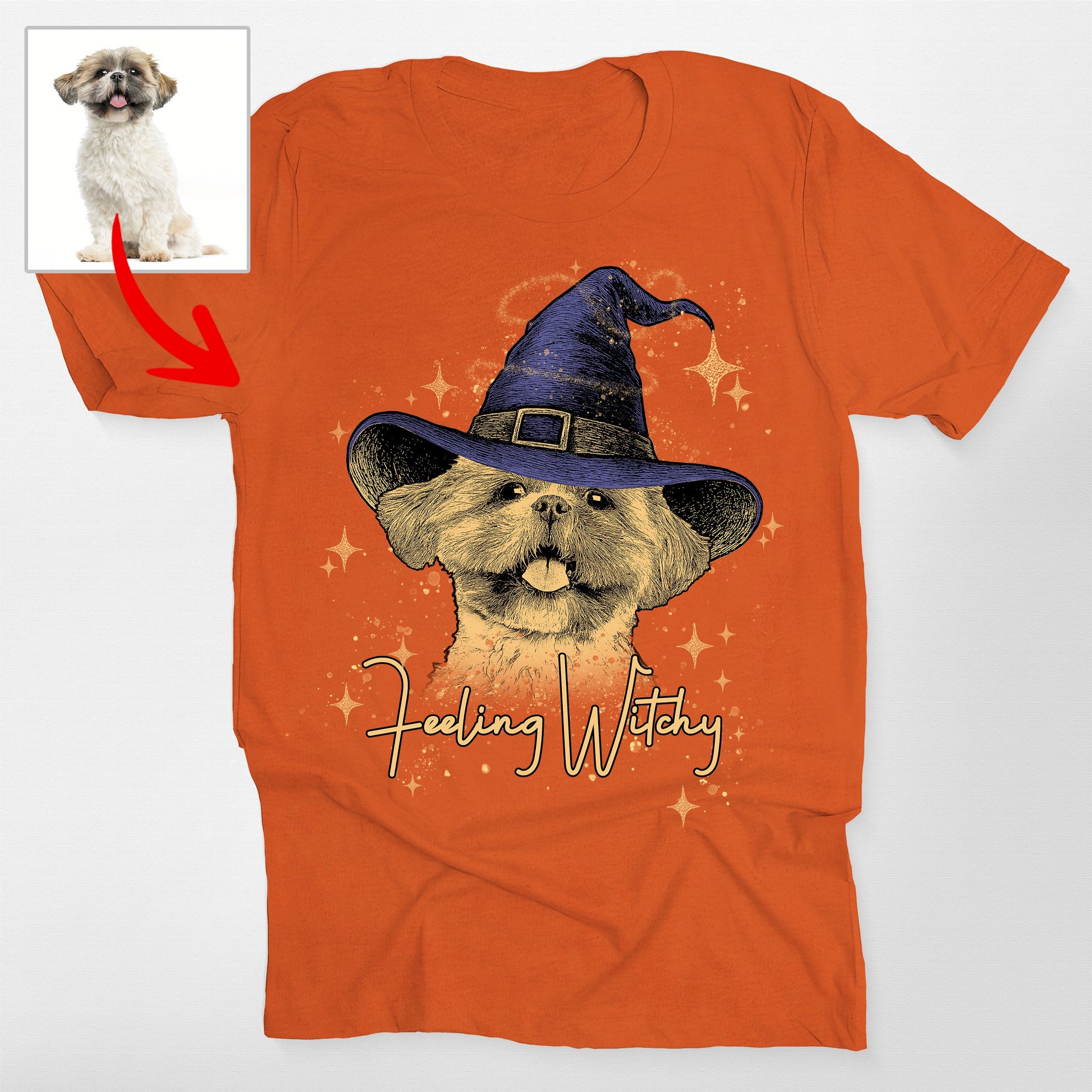 Custom Bella Canvas Halloween Witch Hat T-Shirt Fo (view 4)