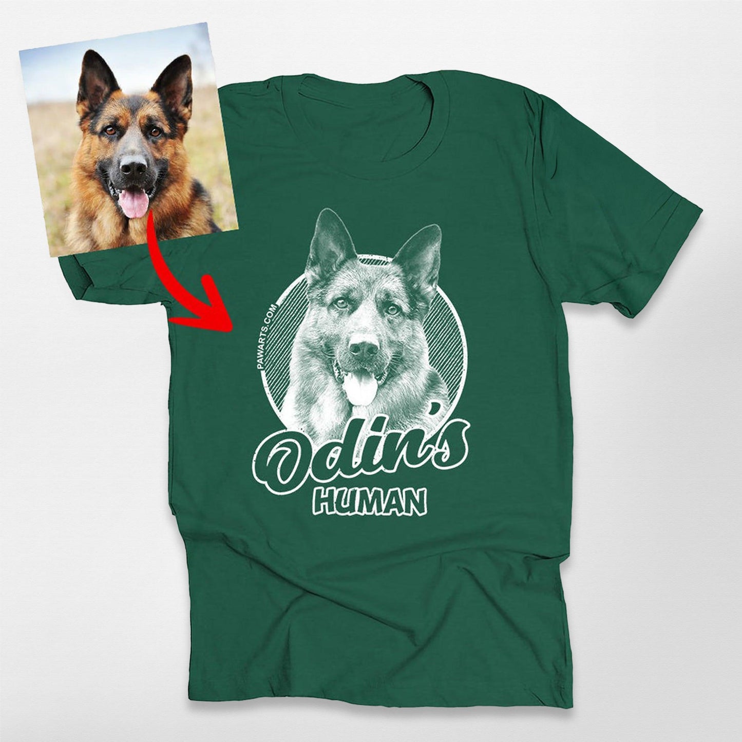 Custom Dog Bella Canvas T-Shirt for Moms, custom pet portrait gift for pet lovers (view 3)