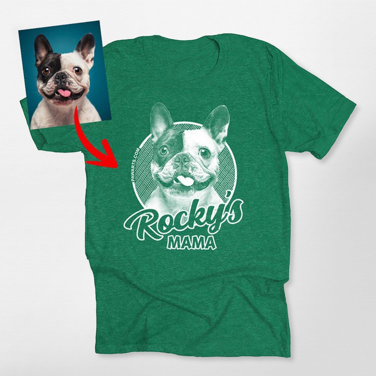 Custom Dog Bella Canvas T-Shirt for Moms, custom pet portrait gift for pet lovers (view 19)