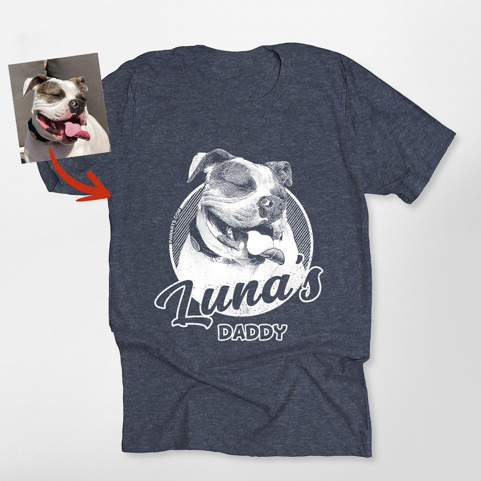 Custom Dog Bella Canvas T-Shirt for Moms, custom pet portrait gift for pet lovers (view 5)