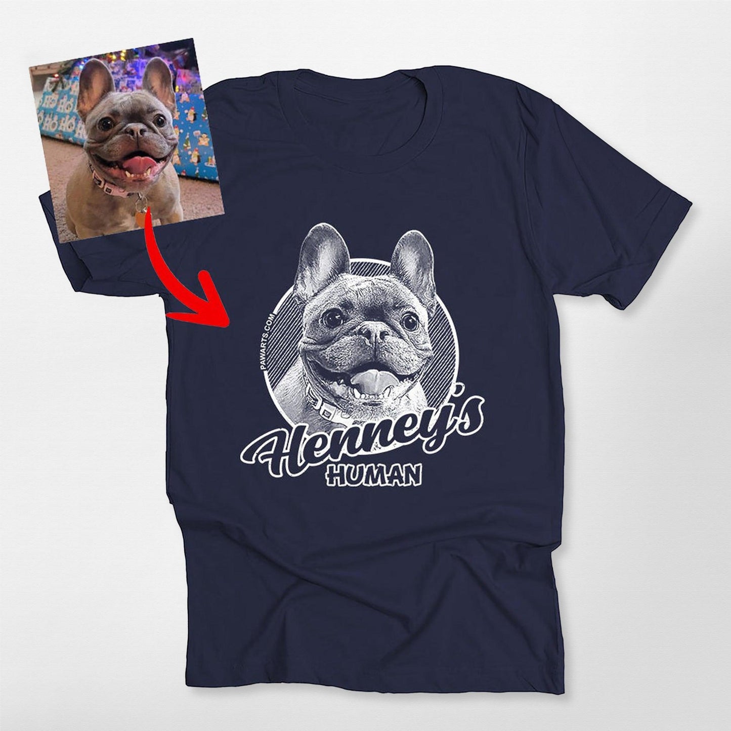 Custom Dog Bella Canvas T-Shirt for Moms, custom pet portrait gift for pet lovers (view 7)