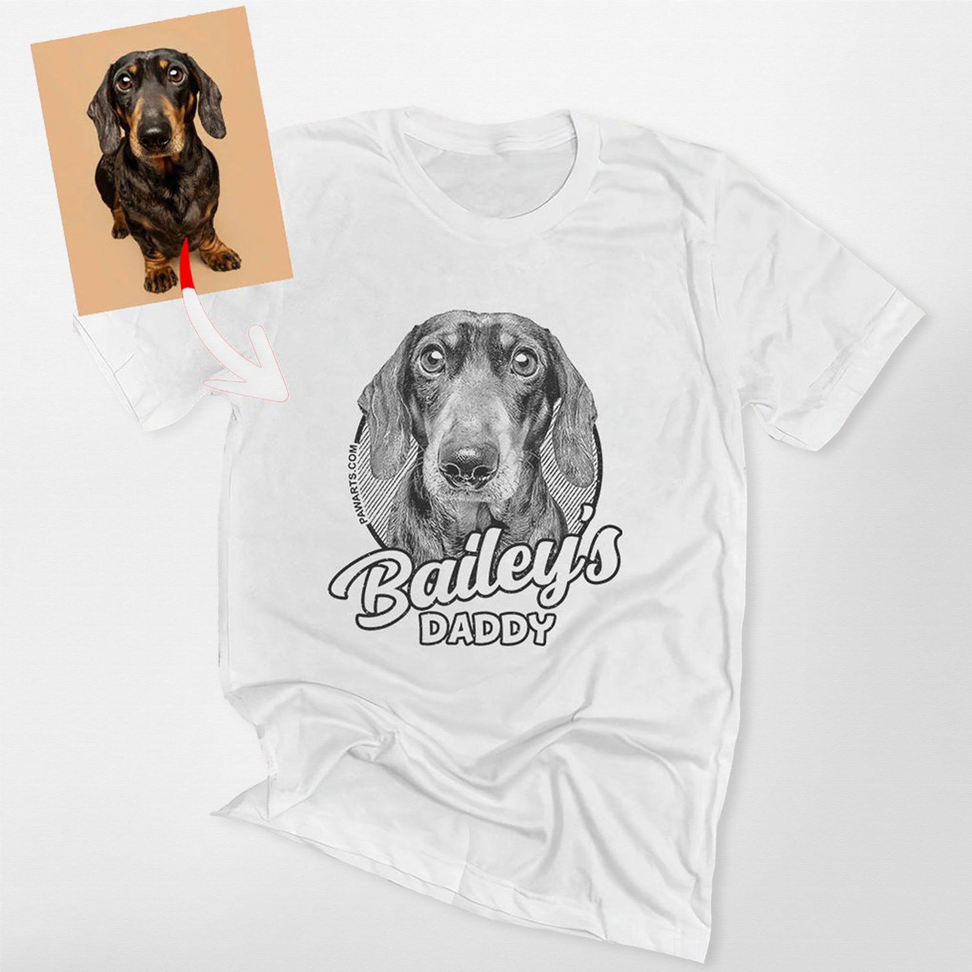 Custom Dog Bella Canvas T-Shirt for Moms, custom pet portrait gift for pet lovers (view 8)