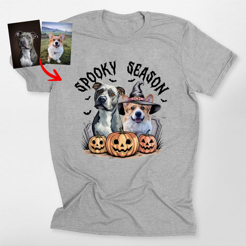 Custom Dog Halloween Bella Canvas T-Shirt for Pet, custom pet portrait gift for pet lovers