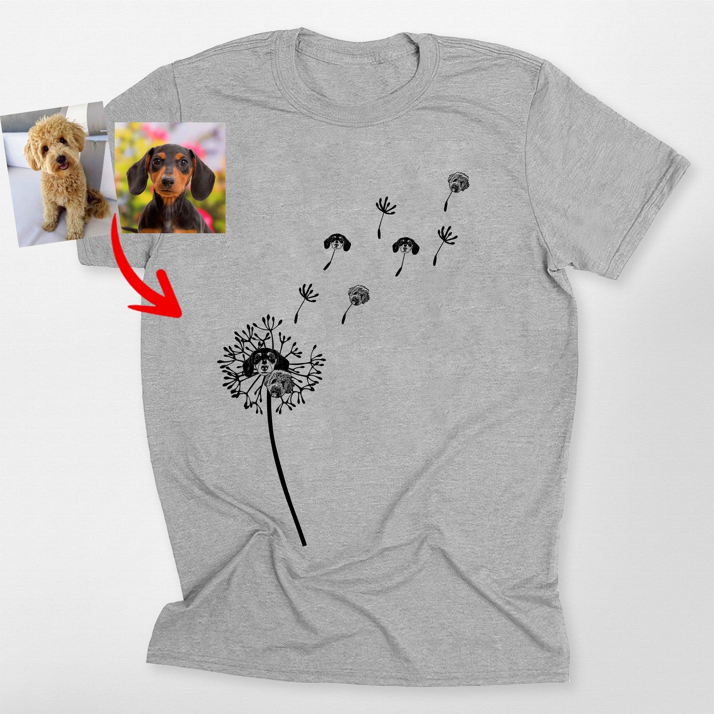 Custom Dog Portrait Bella Canvas Shirt Personalize, custom pet portrait gift for pet lovers