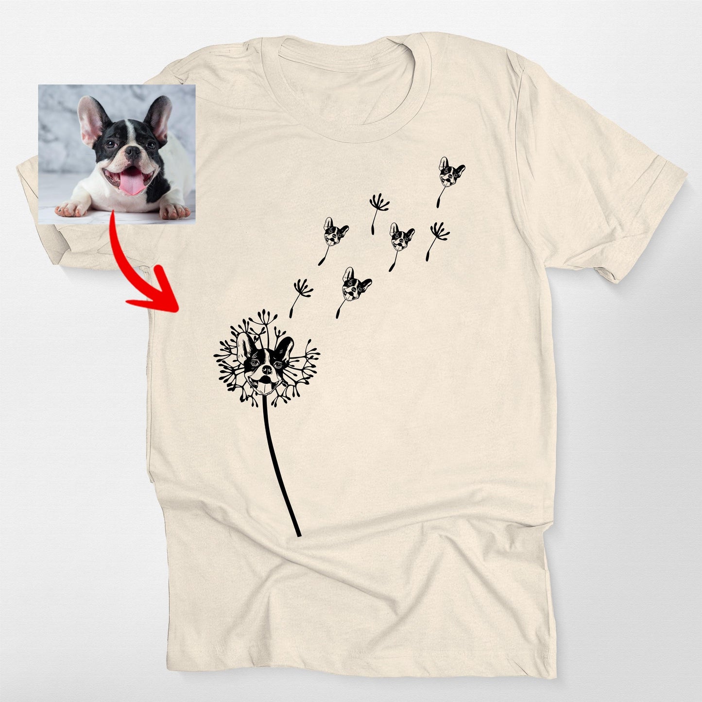 Custom Dog Portrait Bella Canvas Shirt Personalize, custom pet portrait gift for pet lovers (view 6)