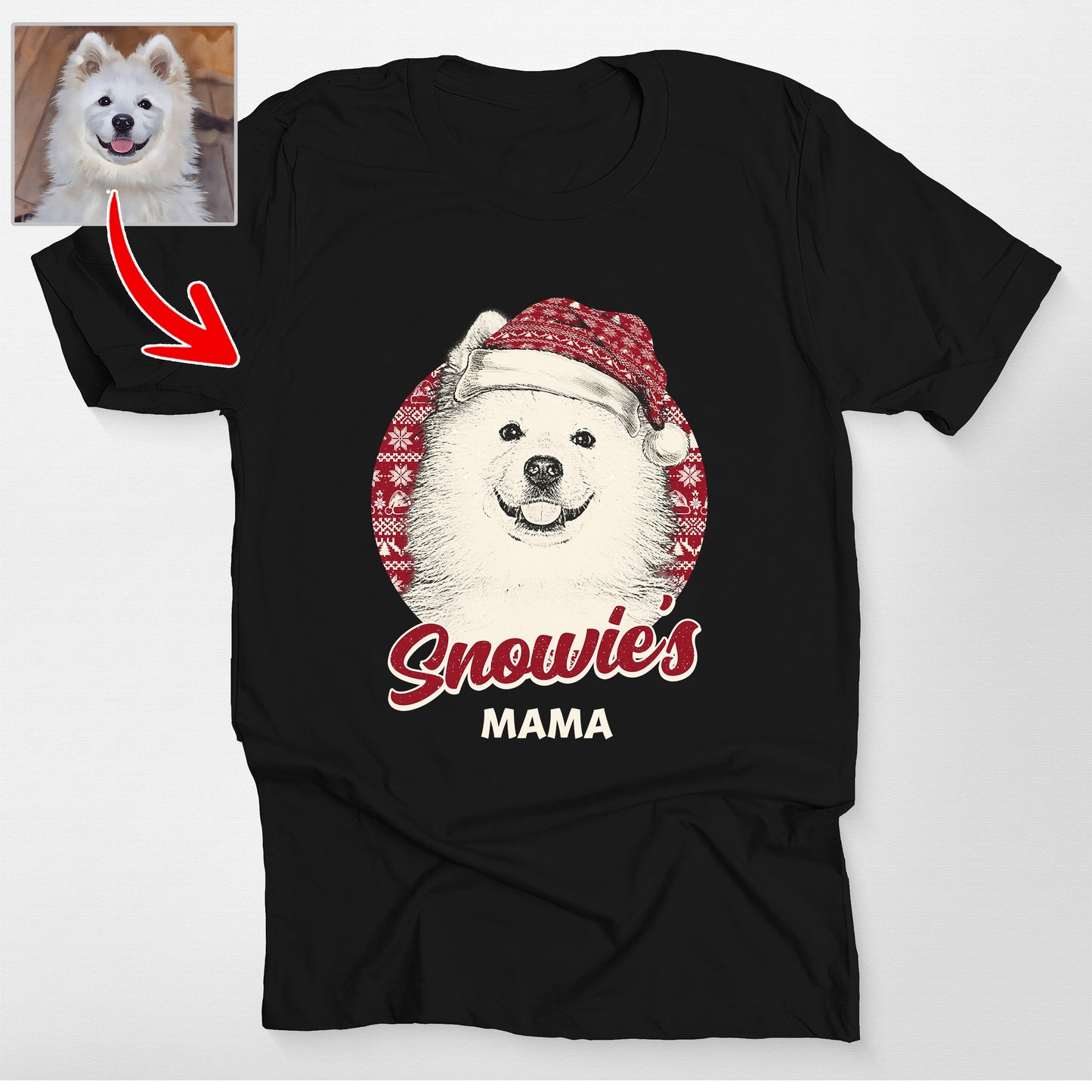 Custom Dog Portrait Christmas Funny Ugly Pattern B, custom pet portrait gift for pet lovers (view 2)