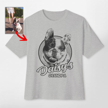 Custom Dog Portrait Oversized T-Shirt for Dog Lov, custom pet portrait gift for pet lovers