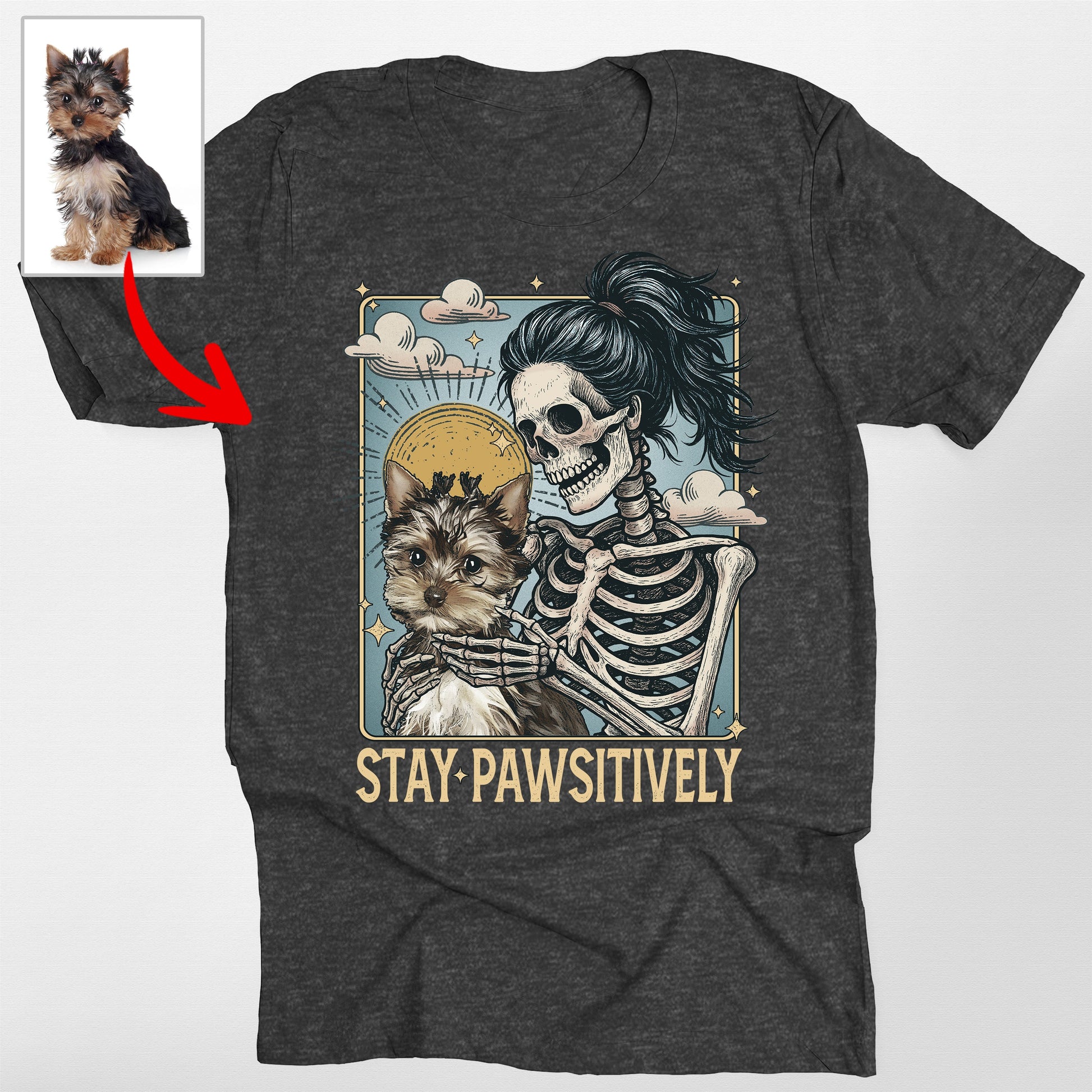 Custom Dog Stay Pawsitively Bella Canvas T-Shirt F, custom pet portrait gift for pet lovers (view 2)