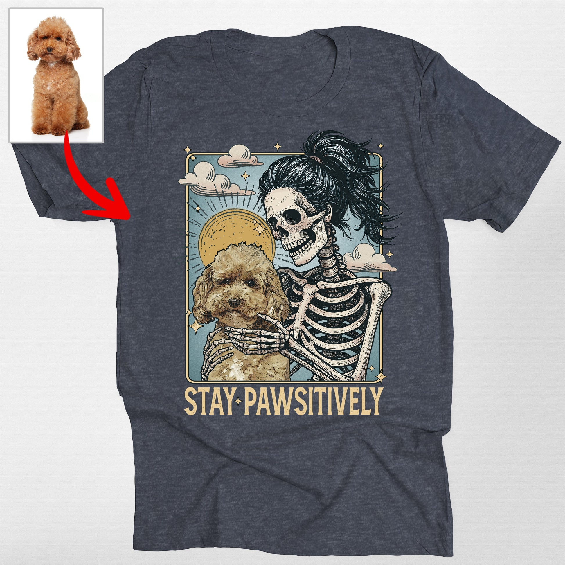 Custom Dog Stay Pawsitively Bella Canvas T-Shirt F, custom pet portrait gift for pet lovers (view 3)