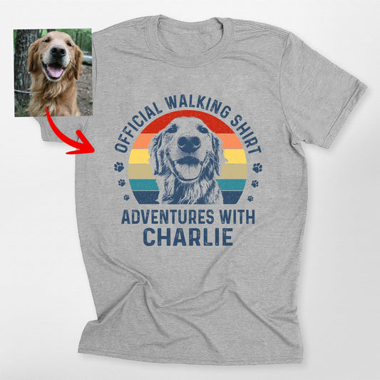 Custom Dog Walking Shirt Personalized Adventure Te, custom pet portrait gift for pet lovers