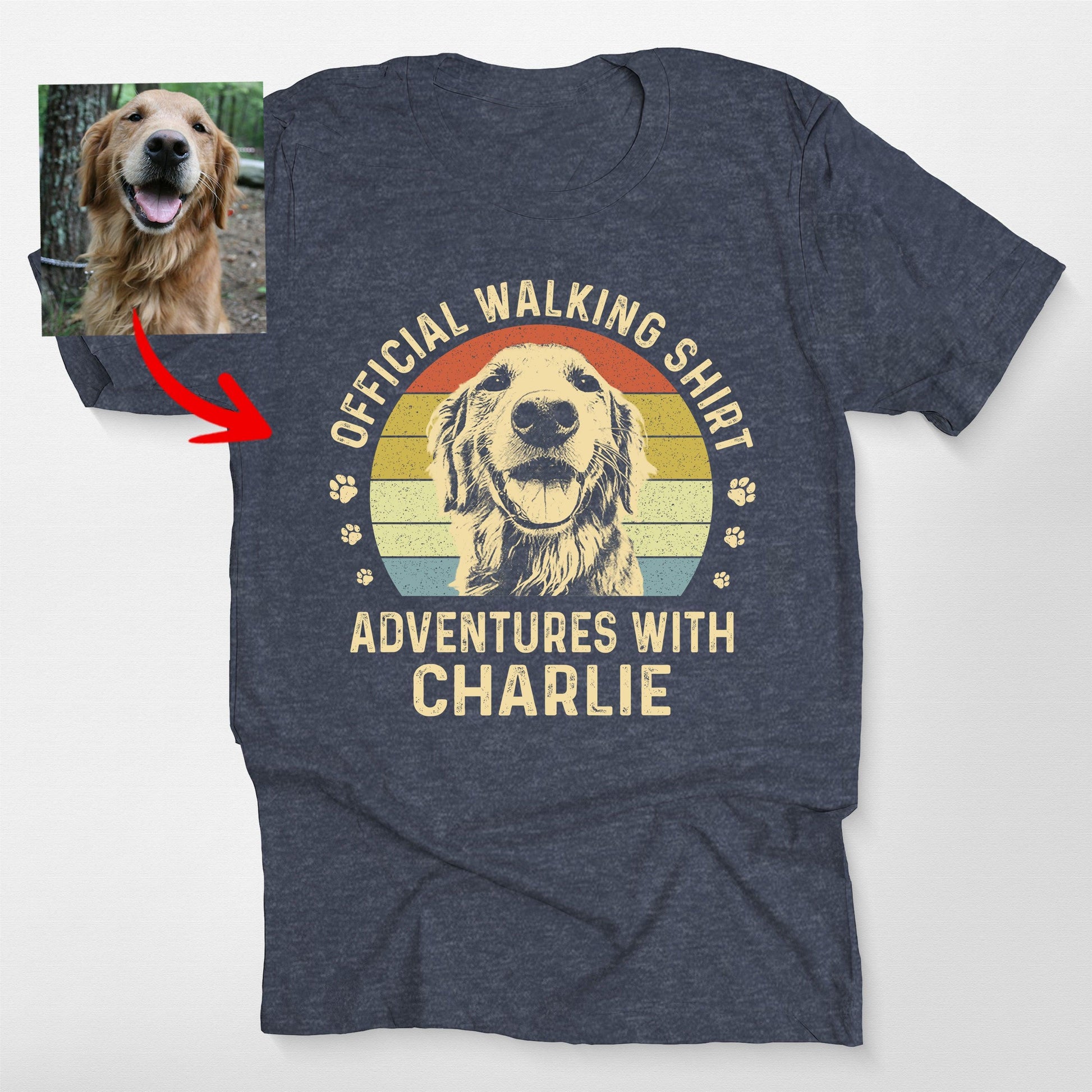 Custom Dog Walking Shirt Personalized Adventure Te, custom pet portrait gift for pet lovers (view 4)