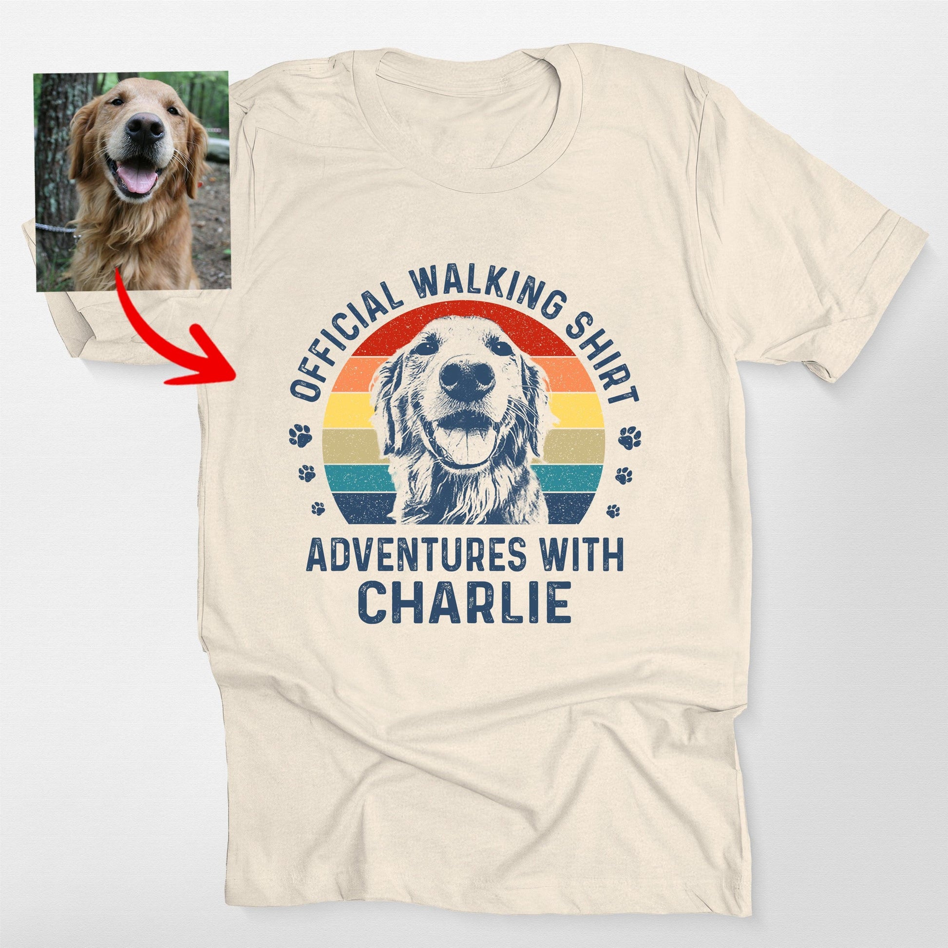 Custom Dog Walking Shirt Personalized Adventure Te, custom pet portrait gift for pet lovers (view 5)