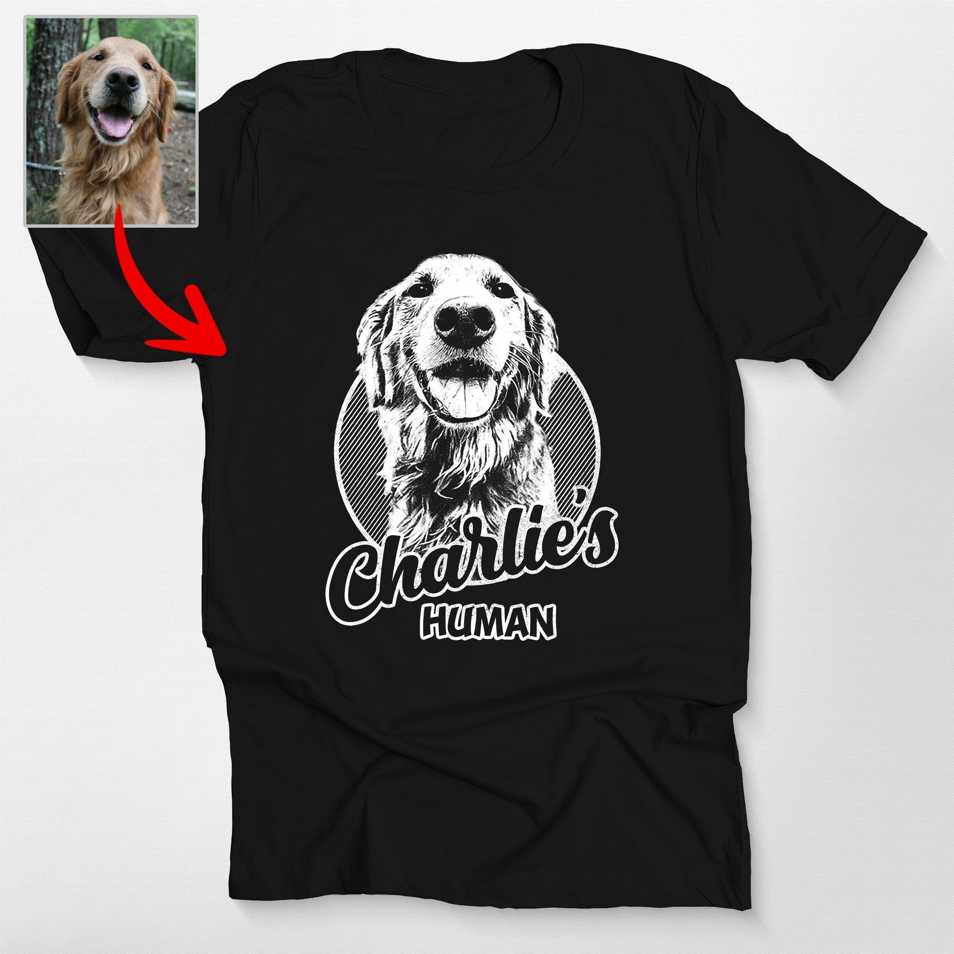Custom Dogface Bella Canvas Shirt for Dad, custom pet portrait gift for pet lovers (view 10)