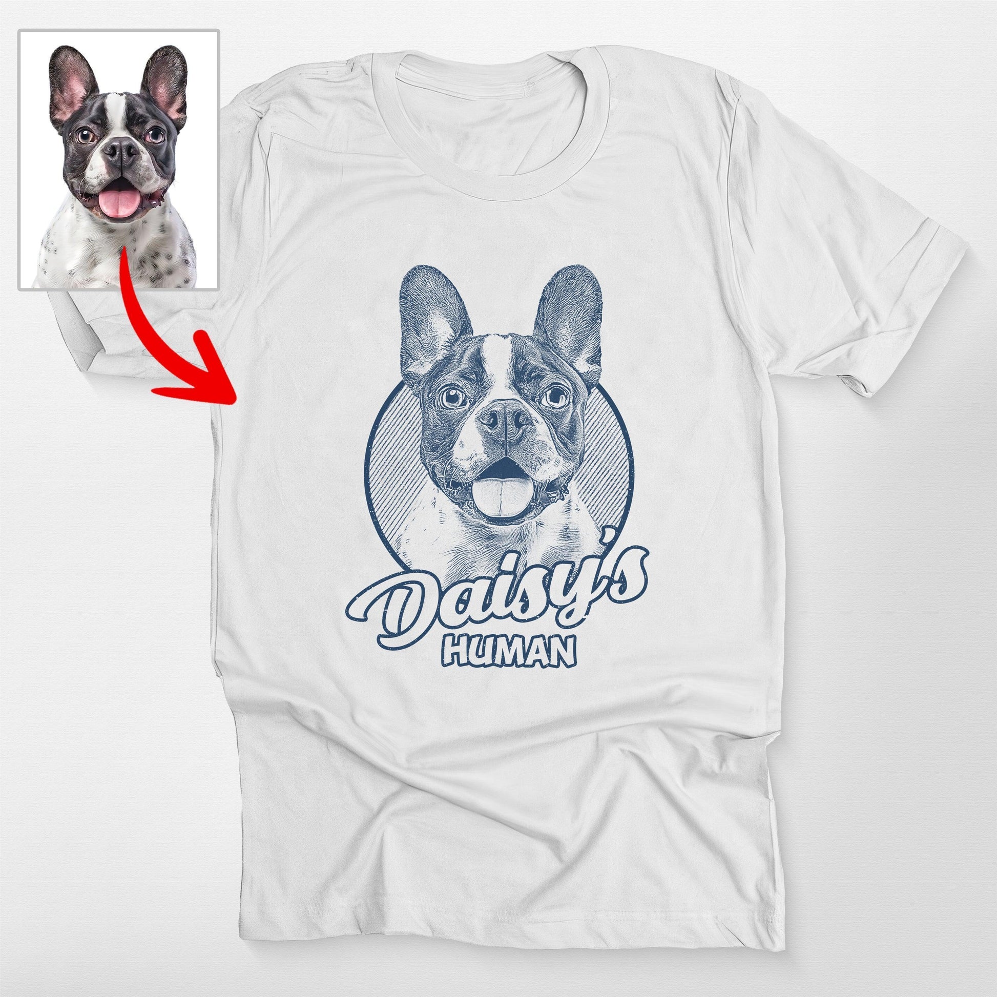 Custom Dogface Bella Canvas Shirt for Dad, custom pet portrait gift for pet lovers (view 14)