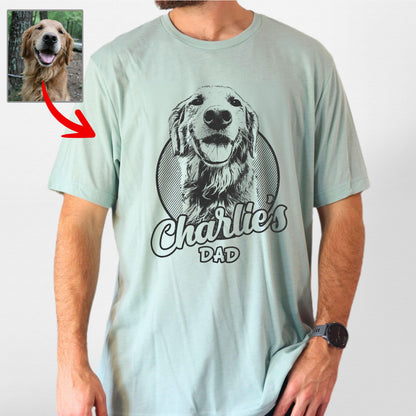 Custom Dogface Bella Canvas Shirt for Dad, custom pet portrait gift for pet lovers (view 15)