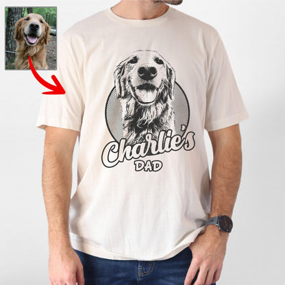 Custom Dogface Bella Canvas Shirt for Dad, custom pet portrait gift for pet lovers (view 5)