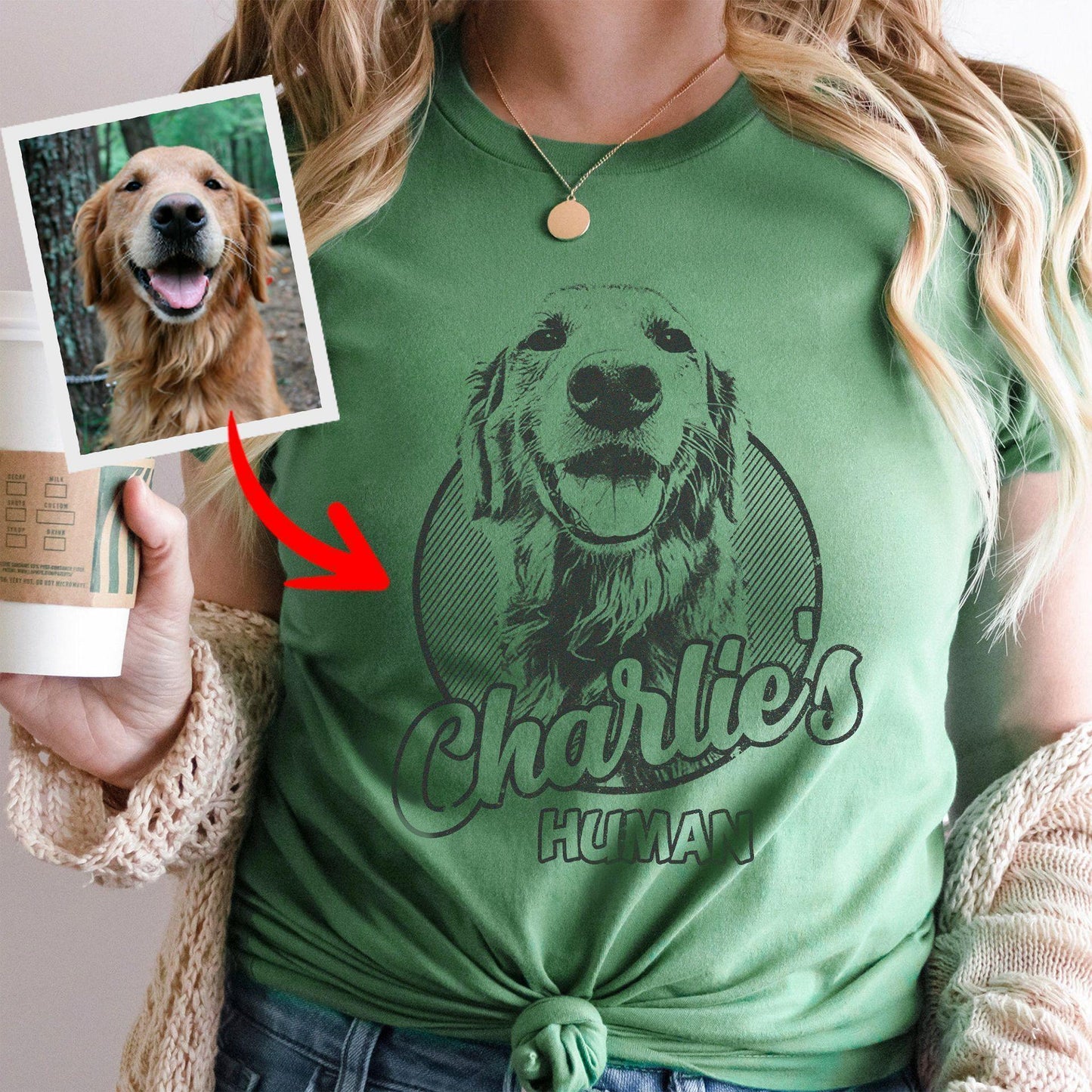 Custom Dogface Bella Canvas T-Shirt for Mom, custom pet portrait gift for pet lovers (view 13)