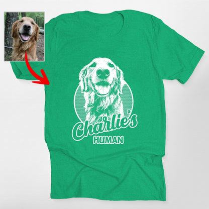 Custom Dogface Bella Canvas T-Shirt for Mom, custom pet portrait gift for pet lovers (view 3)