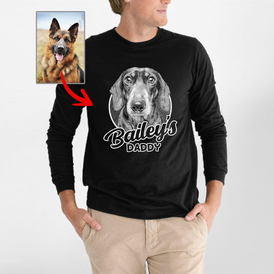 Custom Dogface Long Sleeve Shirt for Dad
