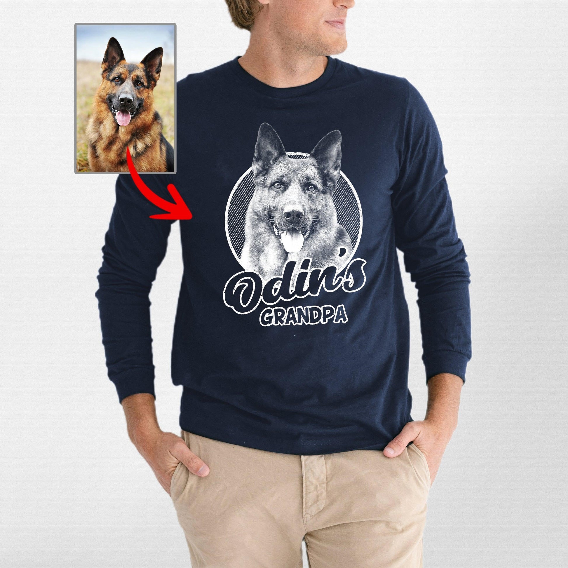 Custom Dogface Long Sleeve Shirt for Dad (view 3)