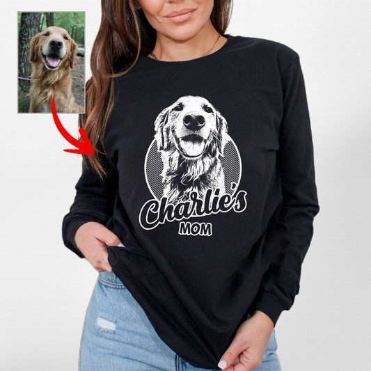 Custom Dogface Long Sleeve Shirt for Mom