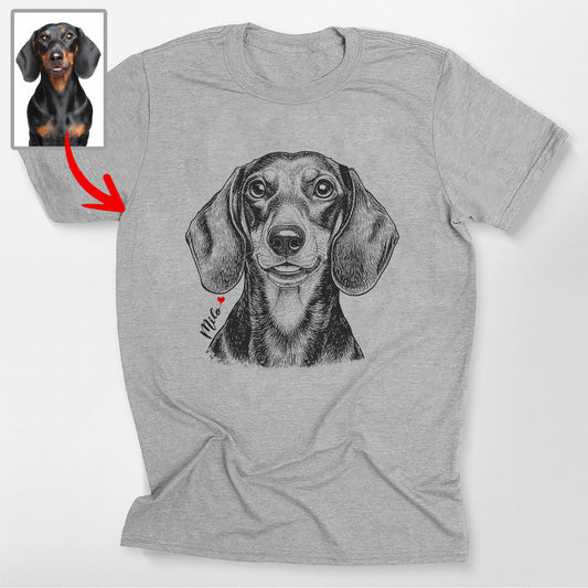 Custom Dogface Shirt Bella Canvas Tee, custom pet portrait gift for pet lovers