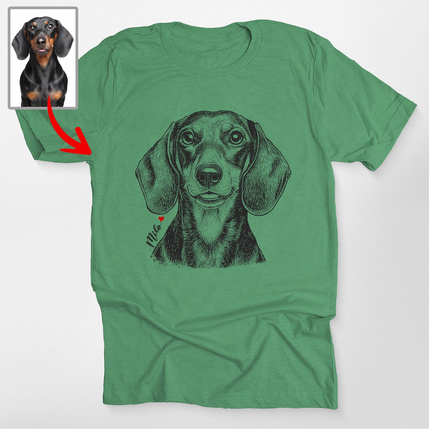 Custom Dogface Shirt Bella Canvas Tee, custom pet portrait gift for pet lovers (view 4)