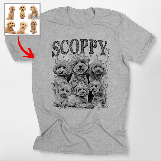 Custom Dogface Shirt Bootleg Style Bella Canvas T, custom pet portrait gift for pet lovers