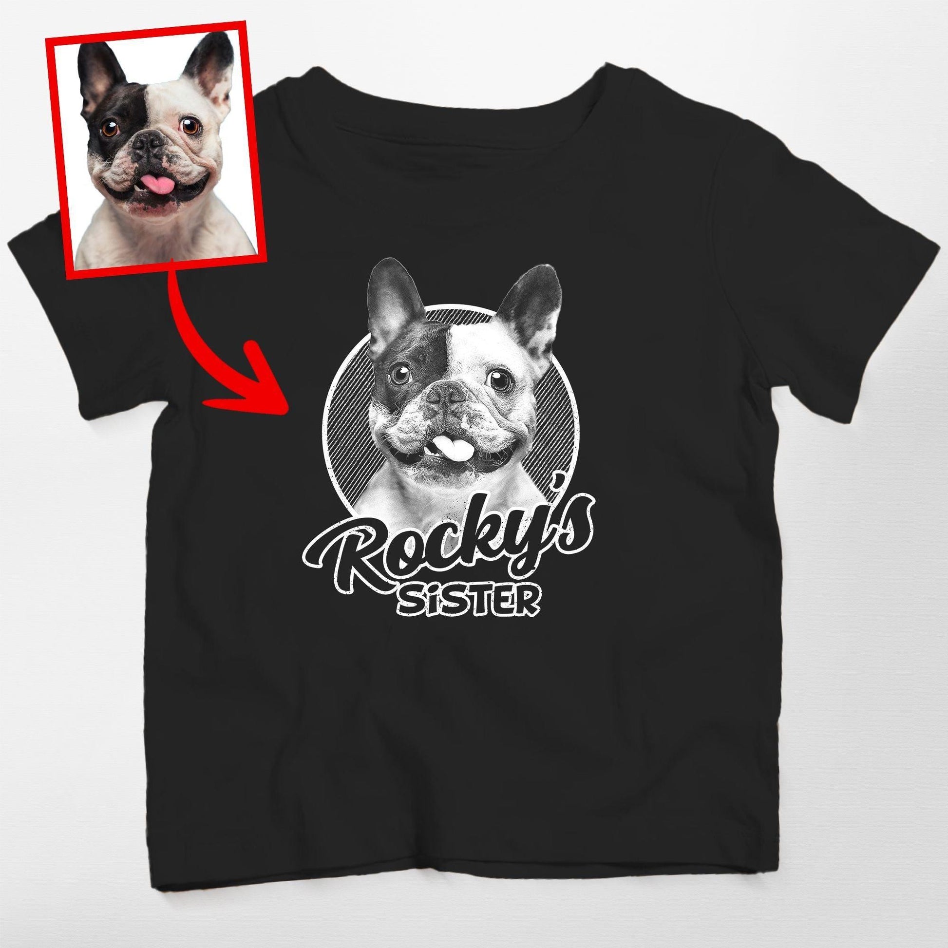 Custom Dogface Unisex Shirt for Kid, custom pet portrait gift for pet lovers